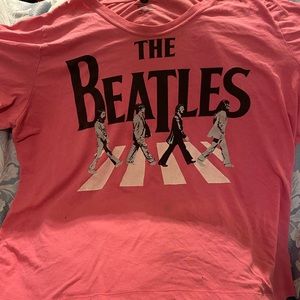 Pink Beatles Abbey Rd Tee